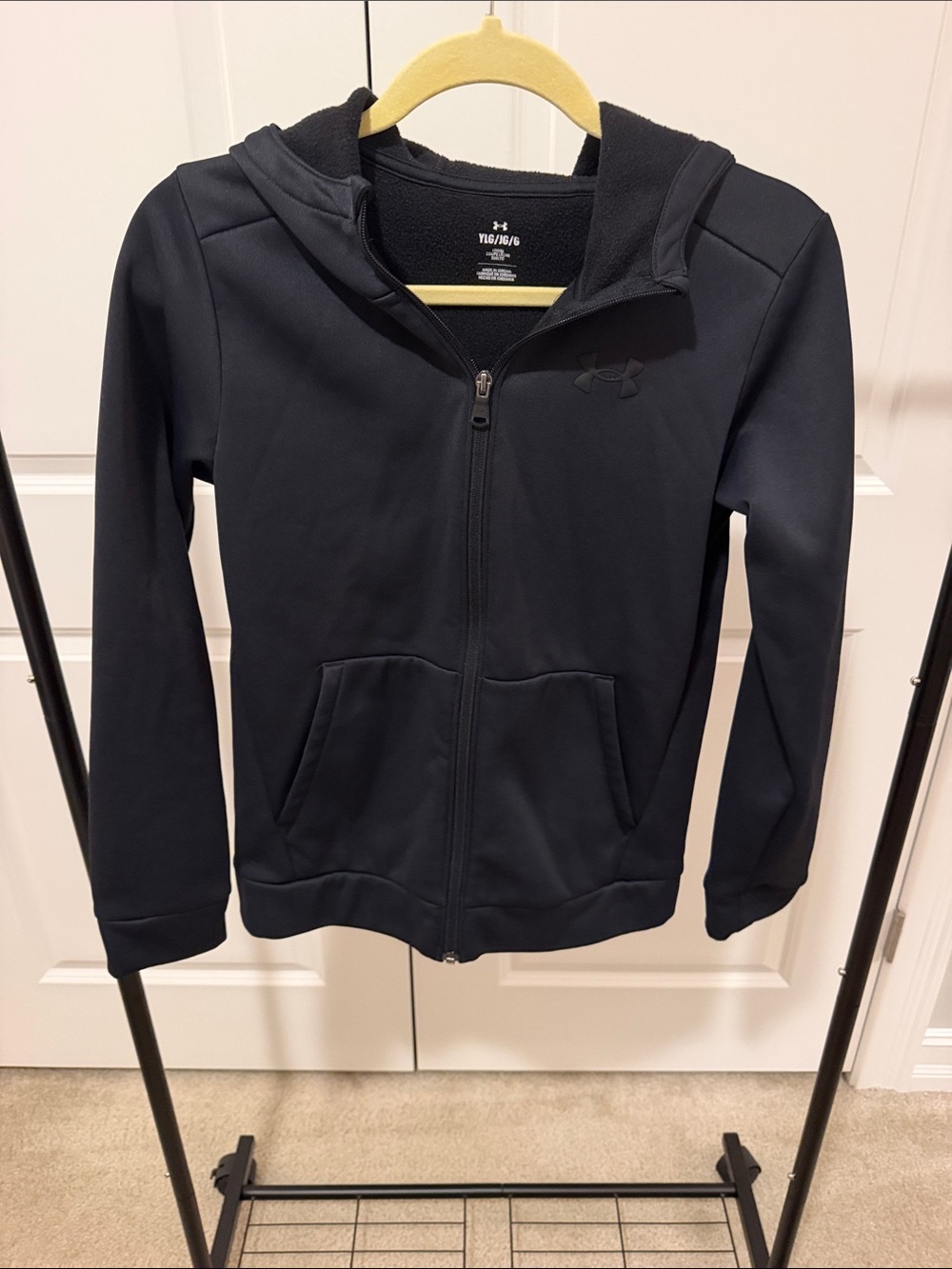 Under Armour Kids Black Full-Zip Hooded Sweatshirt Youth L